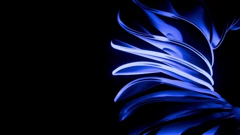 Horizontal 3D glass abstract petals sleek glossy website landing interface loop Stock Footage 334733534