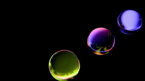 Horizontal 3D glass abstract spheres sleek glossy web design website landing Stock Footage 333851439