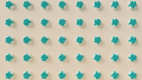 Horizontal 3D illustration of high quality gift boxes icon pattern. Stock Illustration
