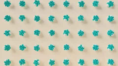 Horizontal 3D illustration of high quality gift boxes icon pattern. Stock Illustration