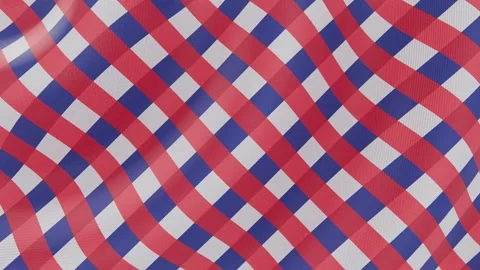 Horizontal 3D Independence Day 4th July gingham red white blue pattern loop Stockbeeldmateriaal 334939385