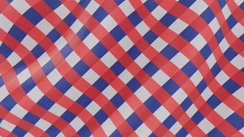 Horizontal 3D Independence Day 4th July gingham red white blue pattern patriotic Illustrazione stock