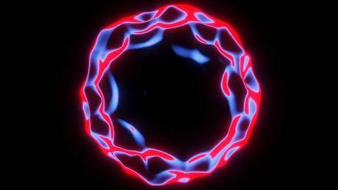 Horizontal 3d render abstract sphere ring copyspace wallpaper background torus Illustrazione stock