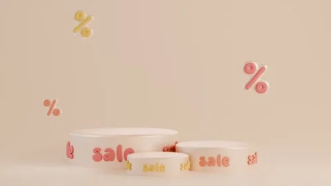 Horizontal 3D shopping spring easter summer sale discount showcase display Stock Footage 331224493