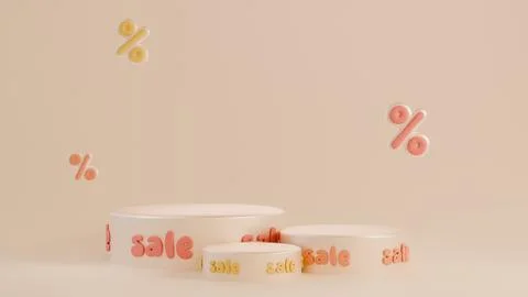 Horizontal 3D shopping spring easter summer sale discount showcase display Stock Illustration