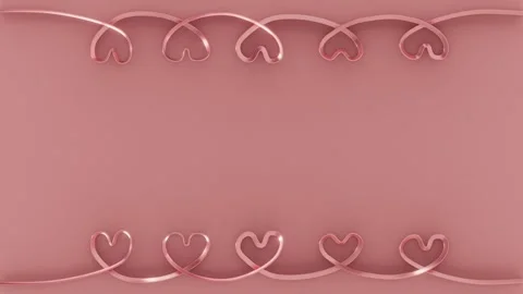 Horizontal 3D Valentine loop animation ribbon lace heart ballet ballerina pointe Video stock 326439964