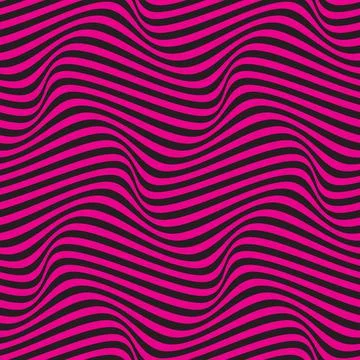 Horizontal 3D wavy stripes texture. Seamless vector image. Stock Illustration