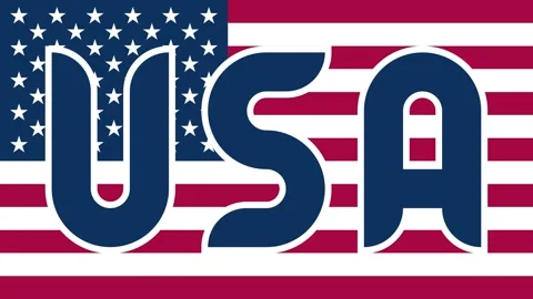 Horizontal 4K video. Animation with text USA 250 on American flag background Stock Footage 340427718