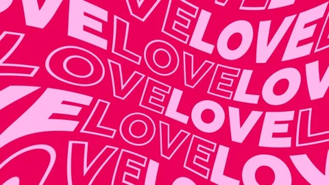 Horizontal 4K video. Light pink word Love with neon light on magenta Stock Footage 305615256