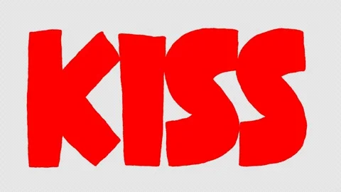 Horizontal 4K video. Loop animation. Red text Kiss me on transparent background Stock Footage 327560917