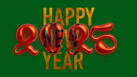 Horizontal 4K video. Set of animation for Happy New Year 2025 Stock Footage 295245157