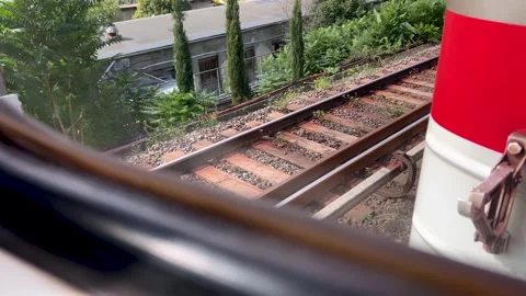 Horizontal 4K video. View from window of railway passenger train carriage Video stock 326825972