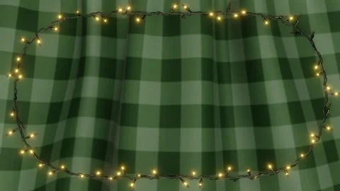 Horizontal abstract 3D Christmas lights frame border loop animation Xmas Stock Footage 322509865