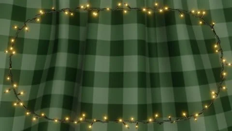 Horizontal abstract 3D Christmas lights frame border Xmas New Year garland イラスト素材