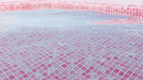 Horizontal abstract 3D pink liminal pool space tiles banner template wallpaper 스톡 일러스트