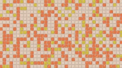 Horizontal abstract 3D summer pool tiles mosaic promo banner template mockup Illustrazione stock