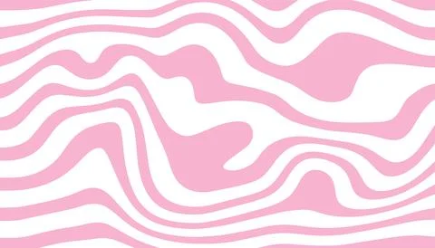 Horizontal abstract design with smooth wavy stripes in flowing motion. Mini.. Stock Illustration