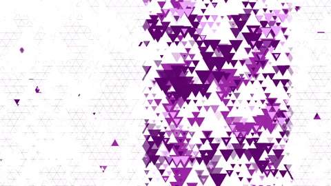 Horizontal abstract geometric design with purple triangle elements Stock Footage 335376204