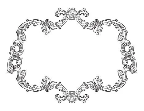 Horizontal abstract retro ornate frame vector illustration Stock Illustration
