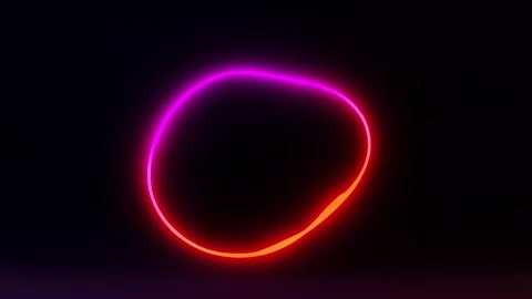 Horizontal abstract sphere blob 3D neon science poster template loop animation Video stock 327018506