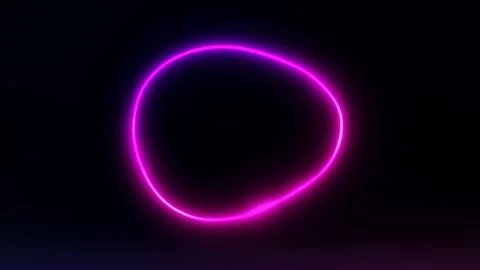Horizontal abstract sphere blob 3D neon science poster template render glow oil 스톡 일러스트
