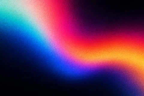 Horizontal abstract wave of vivid multicolored light on dark background Illustrazione stock