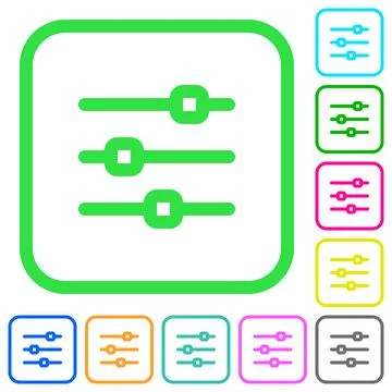 Horizontal adjustment vivid colored flat icons icons Stock Illustration