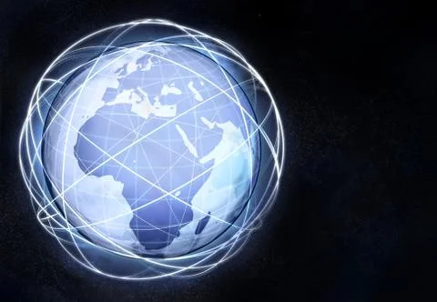 Horizontal africa earth globe view from cosmic space illustration 库存插图