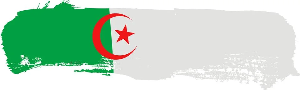 Horizontal Algeria brush flag, vector illustration on a white background Stock Illustration