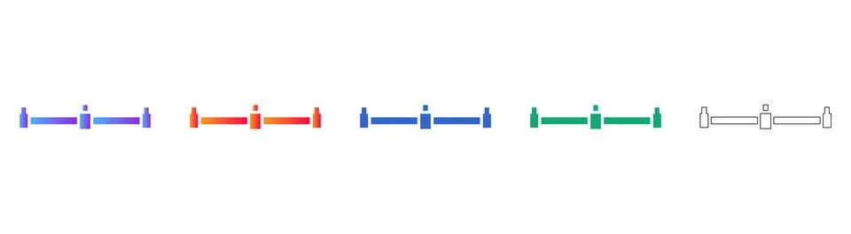 Horizontal Alignment Layout Icon Set 库存插图