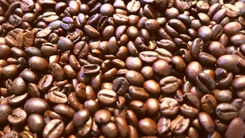 Horizontal and smooth movement on the Coffee grains. Stock Footage 102034435