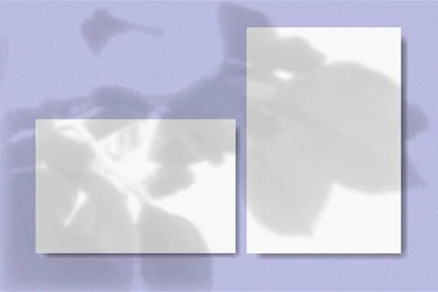 Horizontal and vertical sheets of white textured paper against a beige wall Stock Illustration