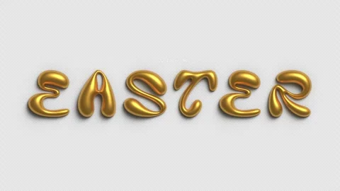 Horizontal animated 4K video with alpha channel. Appearance of text Happy Easter Stock-Footage 259111172