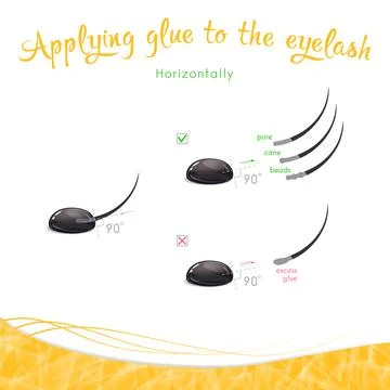 Horizontal application of glue on the eyelash Stock Illustration