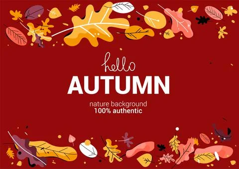 Horizontal autumn background. Stock Illustration