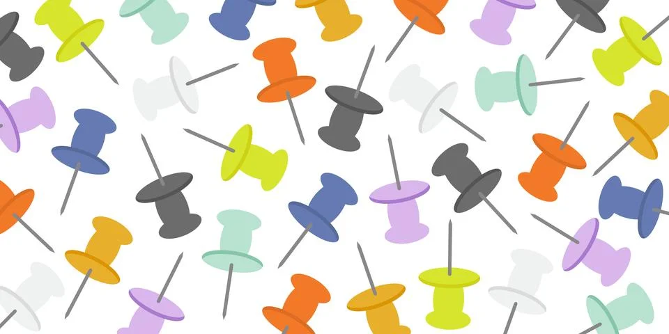 Horizontal backdrop with multi-color push pins. Stock Illustration