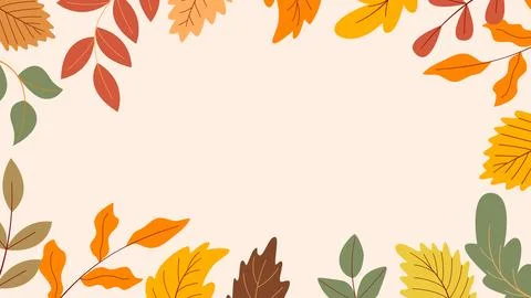 Horizontal background with fallen orange autumn leaves Illustrazione stock