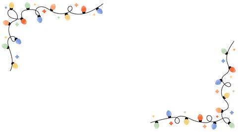 Horizontal background with garland lights with empty space for text. Stock Illustration