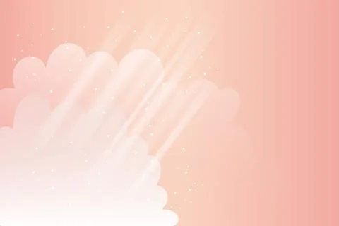 Horizontal Background. Pink sky and clouds, podium. Sun rays Stock Illustration