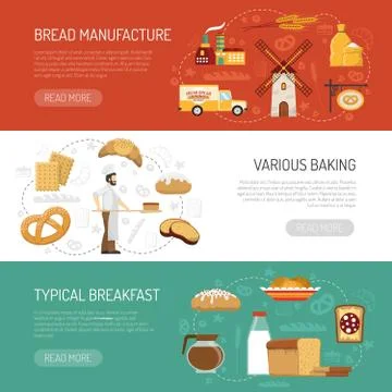 Horizontal Bakery Banners Stock Illustration
