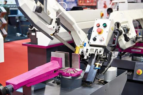 Horizontal bandsaw machine Stock Photos