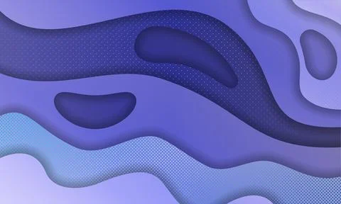 Horizontal banner with 3D abstract background and paper cut shapes. Stock Illustration