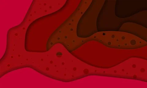 Horizontal banner with 3D abstract background and paper cut shapes. Stock Illustration