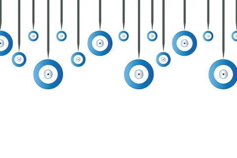 Horizontal banner with blue evil eyes vector Stock Illustration