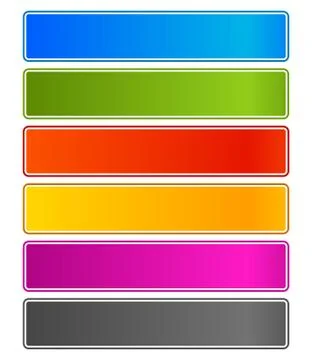 Horizontal banner, button background. Set of 6 colors. 스톡 일러스트