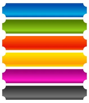 Horizontal banner, button background. Set of 6 colors. Stock Illustration