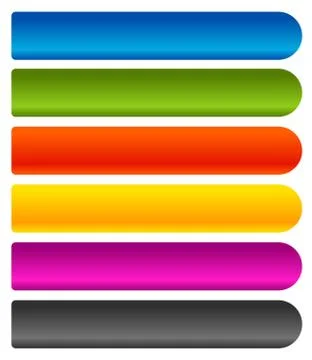 Horizontal banner, button background. Set of 6 colors. Ilustración de archivo