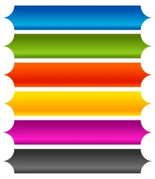 Horizontal banner, button background. Set of 6 colors. Ilustración de archivo