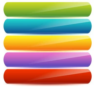 Horizontal banner / button templates, blank backgrounds in several colors Illustrazione stock