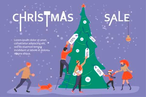 Horizontal Banner for Christmas sale Stock Illustration